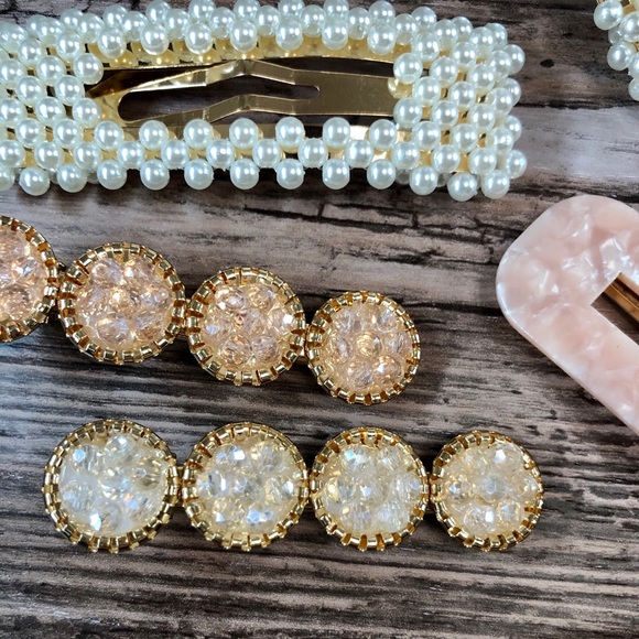 Pearl Acrylic Hair Barrette Clips Hair Accessories - Picture 6 of 9